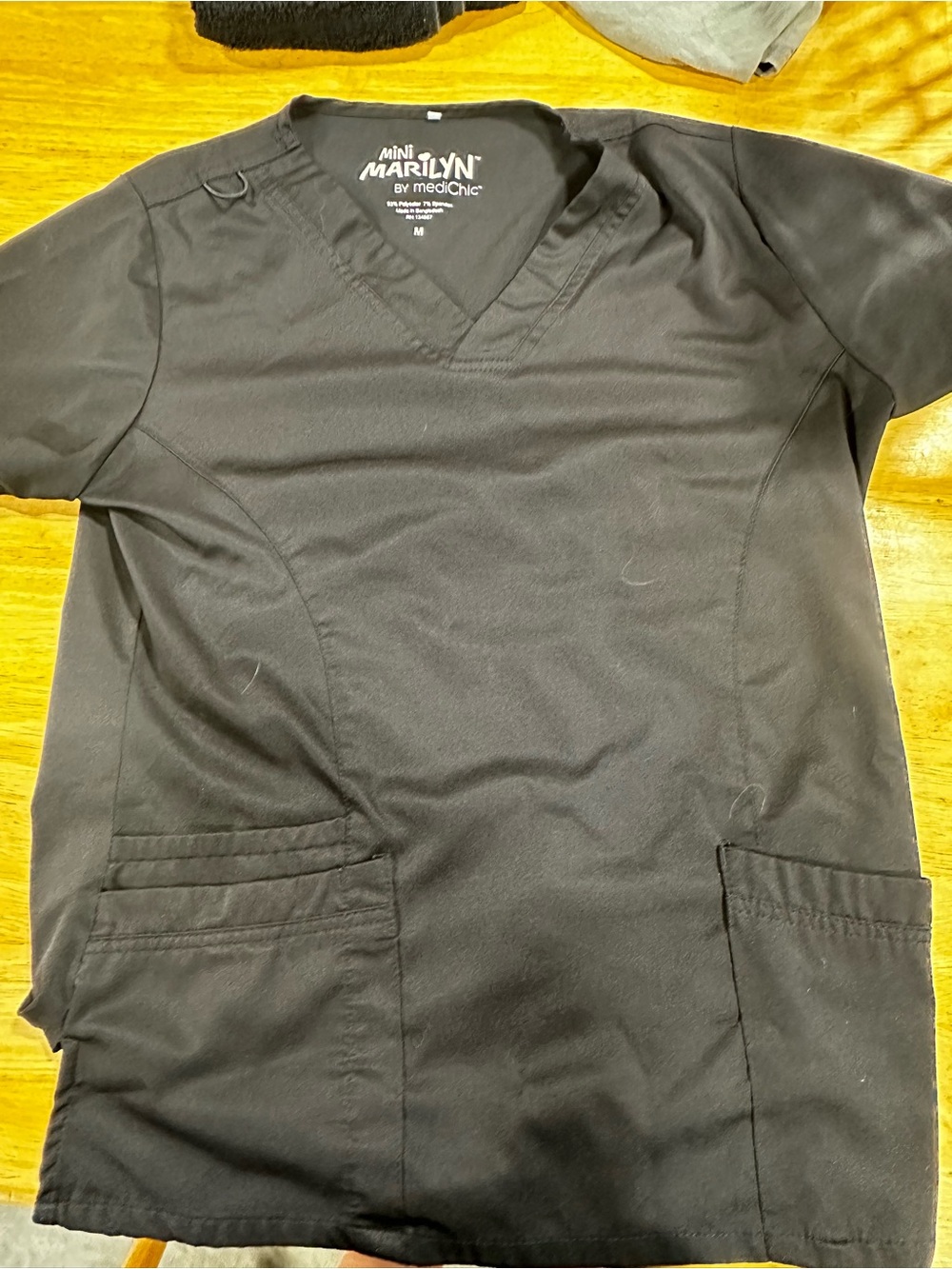 Black V-Neck Scrub Top